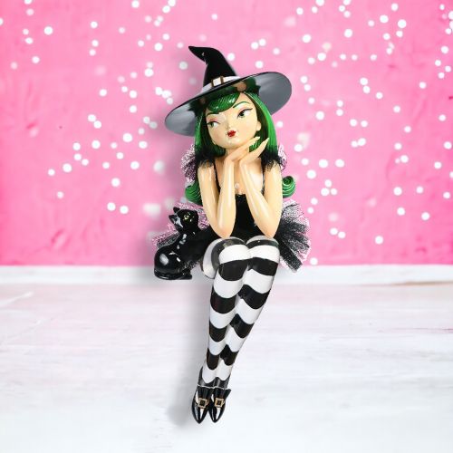 23in Green Hair Shelf Sitter Witch Girl Min/1 - NEW SpookySummer - IN Stock Feb 2026